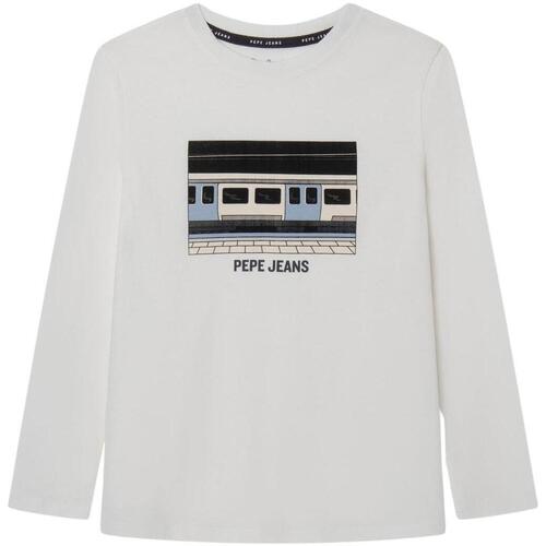 Textiel Jongens T-shirts & Polo’s Pepe jeans  Wit
