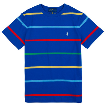 Textiel Jongens T-shirts korte mouwen Polo Ralph Lauren SSCNM2-KNIT SHIRTS-T-SHIRT Blauw / Multicolour / Star / Multi