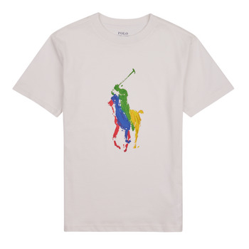Textiel Kinderen T-shirts korte mouwen Polo Ralph Lauren SS CN-KNIT SHIRTS-T-SHIRT Wit / Deckwash / Wit
