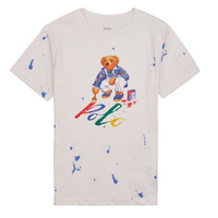 Textiel Kinderen T-shirts korte mouwen Polo Ralph Lauren BEAR SS CN-KNIT SHIRTS-T-SHIRT Wit / Deckwash / Wit