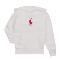 Textiel Meisjes Sweaters / Sweatshirts Polo Ralph Lauren BIG PP PO HD-KNIT SHIRTS-SWEATSHIRT Wit / Wit / Roze / Pp