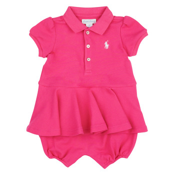 Textiel Meisjes Korte jurken Polo Ralph Lauren SS PEPLUM BU-ONE PIECE-SHORTALL Roze / Bright / Roze