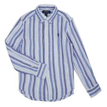 Textiel Jongens Overhemden lange mouwen Polo Ralph Lauren  Blauw / Wit / Wit / Blauw / Multi