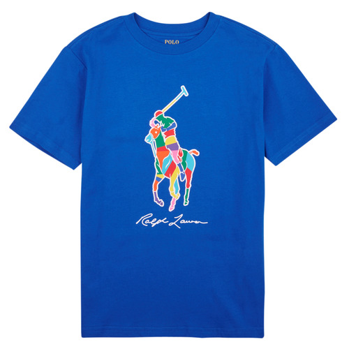 Textiel Jongens T-shirts korte mouwen Polo Ralph Lauren SS CN-KNIT SHIRTS-T-SHIRT Blauw