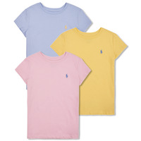 Textiel Meisjes T-shirts korte mouwen Polo Ralph Lauren TEE BUNDLE-SETS-GIFT BOX SET Roze / Blauw / Geel