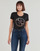 Textiel Dames T-shirts korte mouwen Guess 4G LOGO Zwart