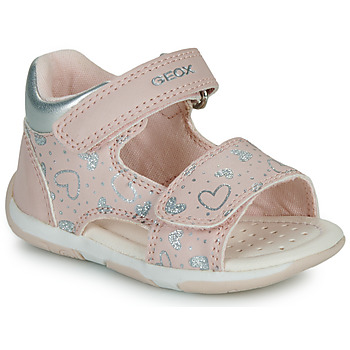 Schoenen Meisjes Sandalen / Open schoenen Geox B SANDAL TAPUZ GIRL Roze / Zilver