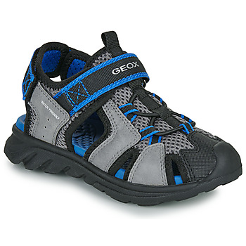 Schoenen Jongens Sandalen / Open schoenen Geox J SANDAL AIRADYUM BO Grijs / Zwart / Blauw