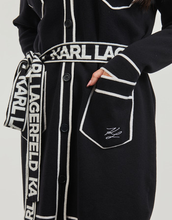 Karl Lagerfeld BRANDED BELTED CARDIGAN Zwart / Wit