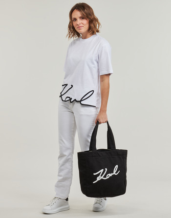 Karl Lagerfeld karl signature hem t-shirt Wit