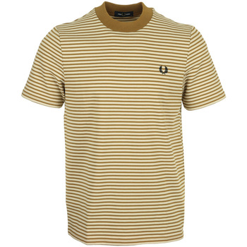 Textiel Heren T-shirts korte mouwen Fred Perry Fine Stripe Beige