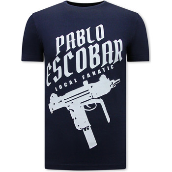 Local Fanatic Pablo Escobar Uzi Print Blauw