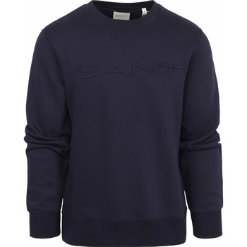 Textiel Heren Sweaters / Sweatshirts Gant Sweater Embossed Logo Navy Blauw