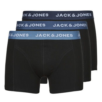 Ondergoed Heren Boxershorts Jack & Jones JACSOLID TRUNKS 3 PACK OP Zwart / Blauw