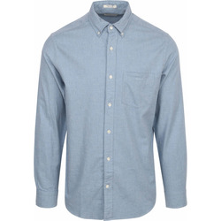 Textiel Heren Overhemden lange mouwen Gant Flanel Overhemd Lichtblauw Blauw