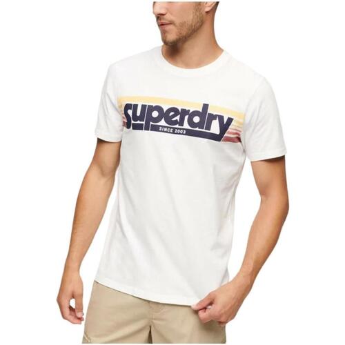 Textiel Heren T-shirts korte mouwen Superdry  Wit