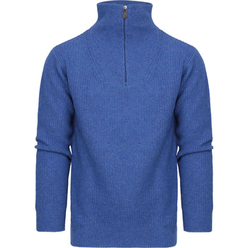 Suitable Sweater Half Zip Trui Wol Blend Blauw