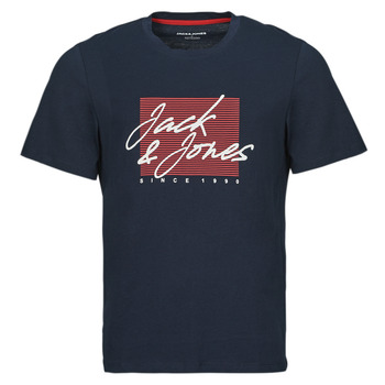 Textiel Heren T-shirts korte mouwen Jack & Jones JJZURI TEE SS CREW NECK Marine