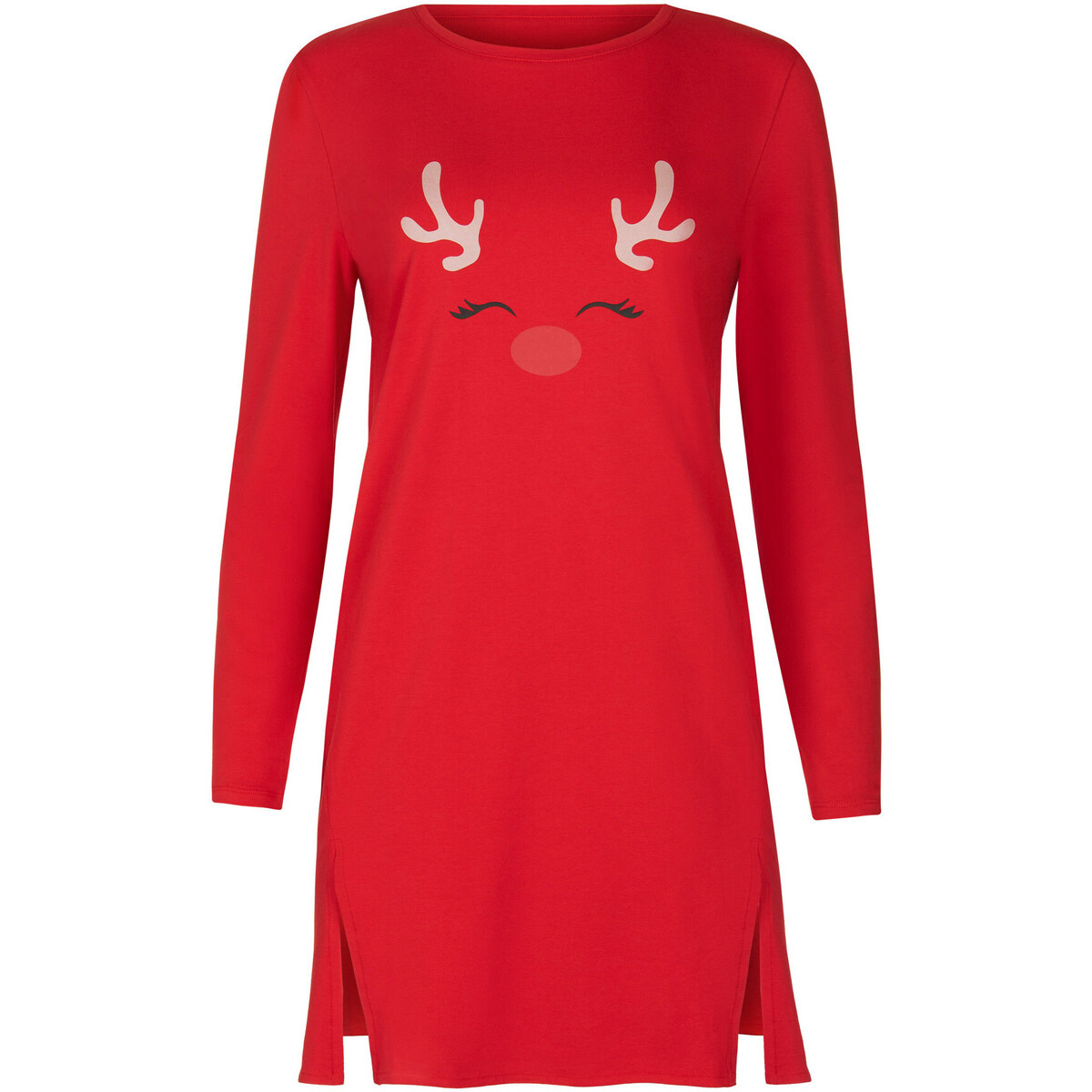 Textiel Dames Pyjama's / nachthemden Lisca Holiday  Nachthemd met lange mouwen Cheek Rood