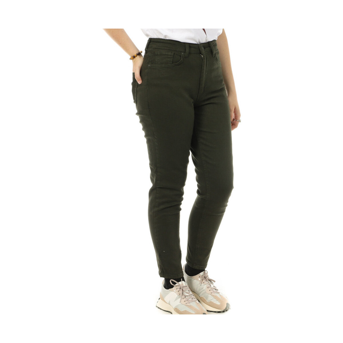 Textiel Dames Straight jeans Only  Groen