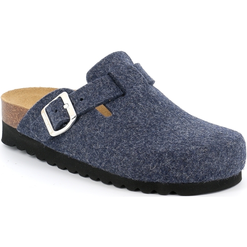 Schoenen Dames Leren slippers Grunland DSG-CB2241 Blauw