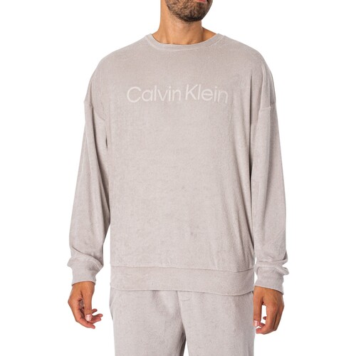 Textiel Heren Pyjama's / nachthemden Calvin Klein Jeans Lounge grafisch sweatshirt Grijs