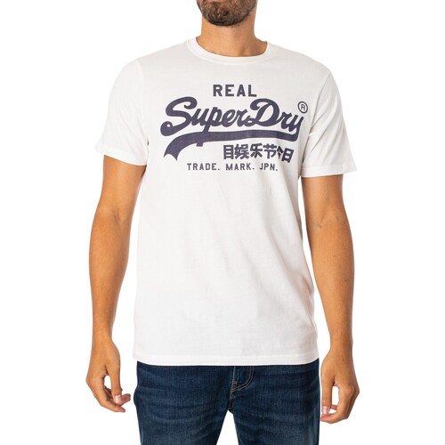 Textiel Heren T-shirts korte mouwen Superdry Vintage logo T-shirt Wit