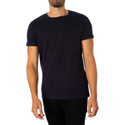 Textiel Heren T-shirts korte mouwen Tommy Hilfiger Slanke T-shirt met logokraag Blauw