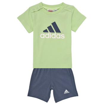 Adidas Sportswear T-shirt + short lichtgroen donkerblauw Shirt + broek Katoen Ronde hals 104