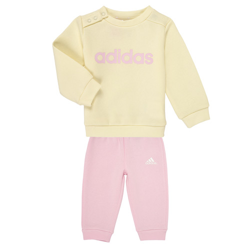 Textiel Meisjes Trainingspakken Adidas Sportswear I LIN FL JOG Ecru / Roze