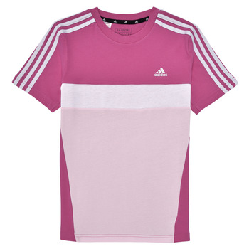 Textiel Meisjes T-shirts korte mouwen Adidas Sportswear J 3S TIB T Roze / Wit
