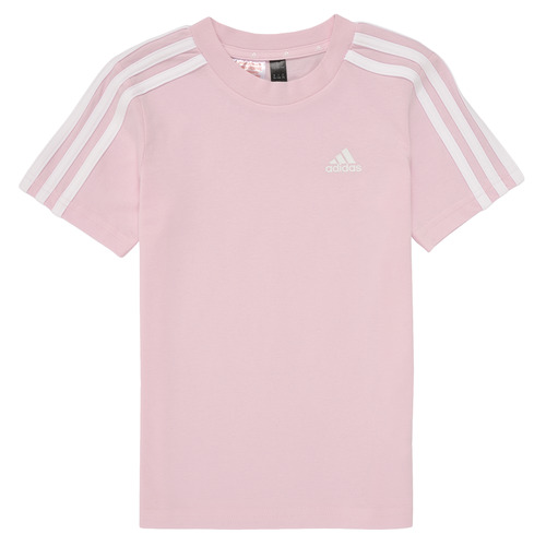 Textiel Meisjes T-shirts korte mouwen Adidas Sportswear LK 3S CO TEE Roze / Wit