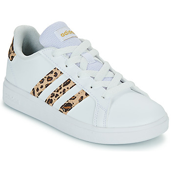 Schoenen Meisjes Lage sneakers Adidas Sportswear GRAND COURT 2.0 K Wit / Luipaard