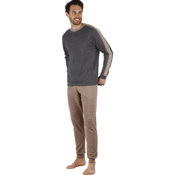 Textiel Heren Pyjama's / nachthemden Admas Pyjamabroek en top met lange mouwen Solid Grijs
