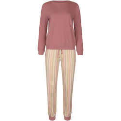 Textiel Dames Pyjama's / nachthemden Lisca Pyjama loungewear strakke broek top lange mouwen Maxine Roze