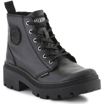 Schoenen Dames Hoge sneakers Palladium Pallabase Leather 96905-001-M Black/Black Zwart