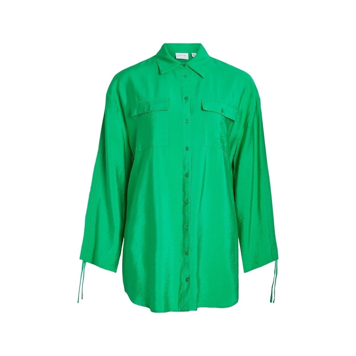Textiel Dames Tops / Blousjes Vila Klaria Oversize Shirt L/S - Bright Green Groen