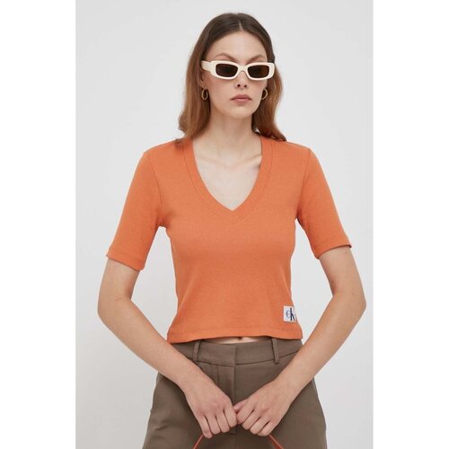 Textiel Dames T-shirts & Polo’s Calvin Klein Jeans J20J222379 Oranje