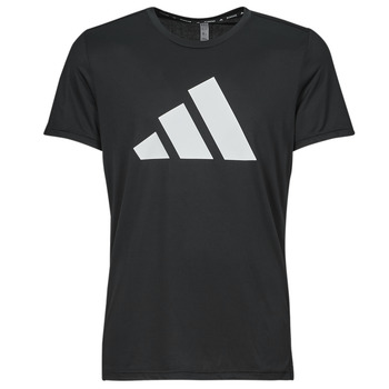 Textiel Heren T-shirts korte mouwen adidas Performance RUN IT TEE Zwart / Wit