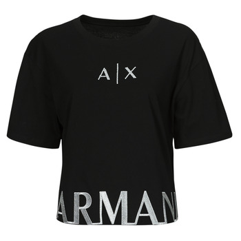 Textiel Dames T-shirts korte mouwen Armani Exchange 3DYTAG Zwart / Zilver