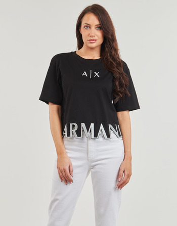 Textiel Dames T-shirts korte mouwen Armani Exchange 3DYTAG Zwart / Zilver