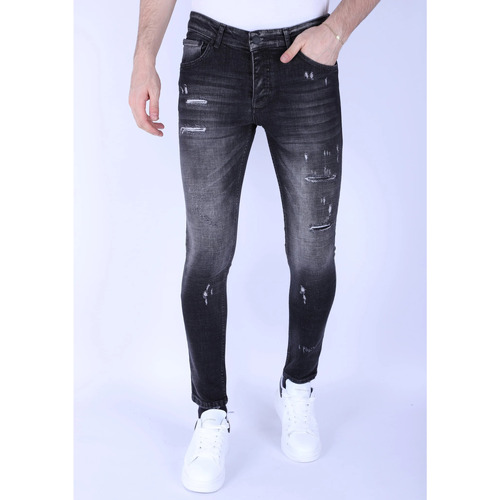 Textiel Heren Skinny jeans Local Fanatic Stone Wash Jeans Gaten Grijs