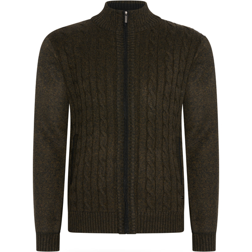 Textiel Heren Sweaters / Sweatshirts Cappuccino Italia Cable Cardigan Zwart Groen