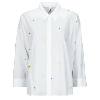 ONLY blouse ONLNEW met ingebreid patroon wit geel groen