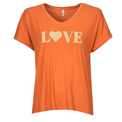 Textiel Dames T-shirts korte mouwen Only ONLHARRINA  Oranje