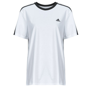 Textiel Dames T-shirts korte mouwen Adidas Sportswear W 3S BF T Wit / Zwart