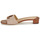 Schoenen Dames Leren slippers Lauren Ralph Lauren FAY LOGO-SANDALS-FLAT SANDAL Cognac / Beige