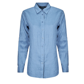 Textiel Dames Overhemden Lauren Ralph Lauren KARRIE-LONG SLEEVE-SHIRT Blauw
