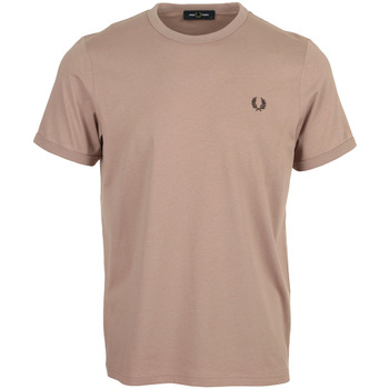 Textiel Heren T-shirts korte mouwen Fred Perry Ringer T-Shirt Roze