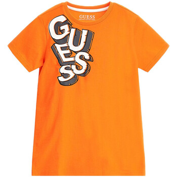 Textiel Jongens T-shirts & Polo’s Guess  Oranje